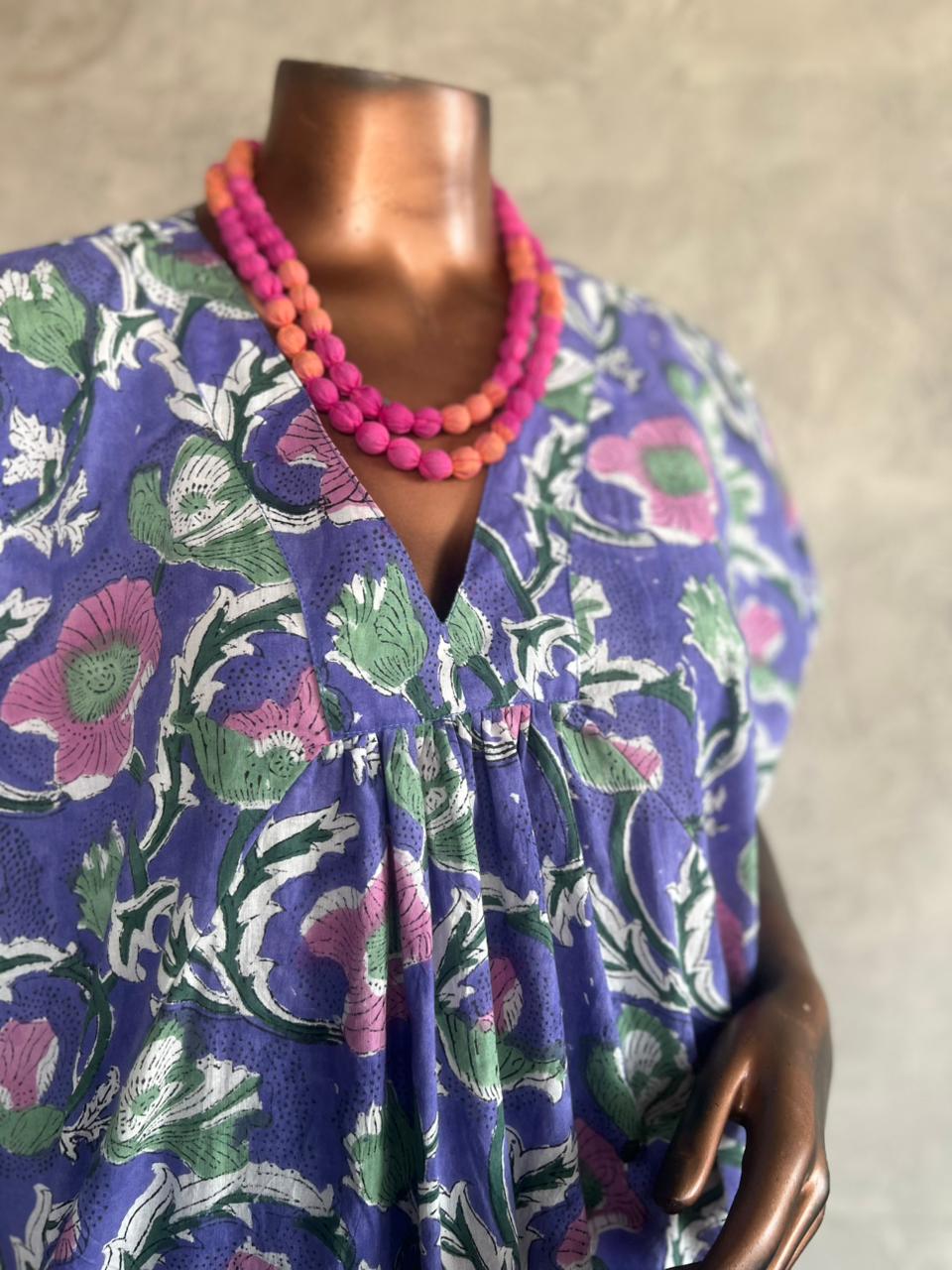 Handblockprinted cotton dress