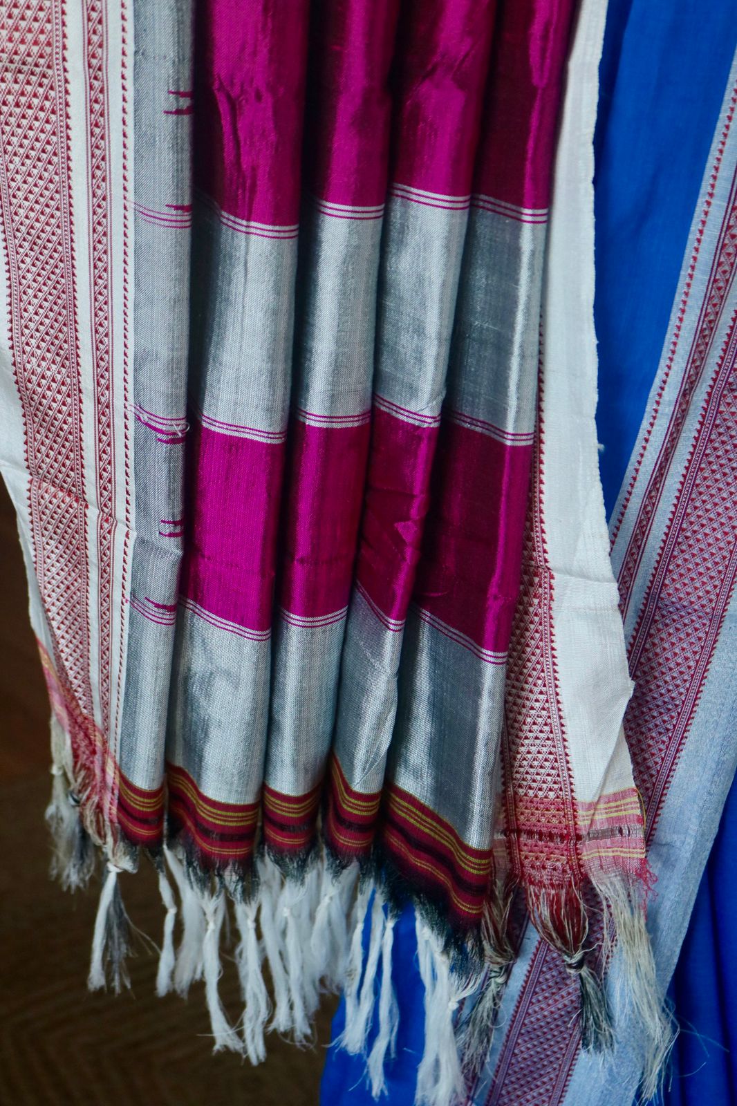 COTTON ILKAL WITH SILK PALLU SAREE_blue