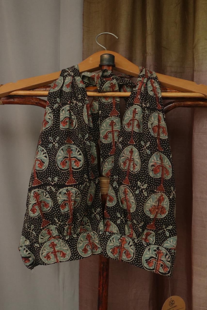 Ajrak Halter Neck Blouse