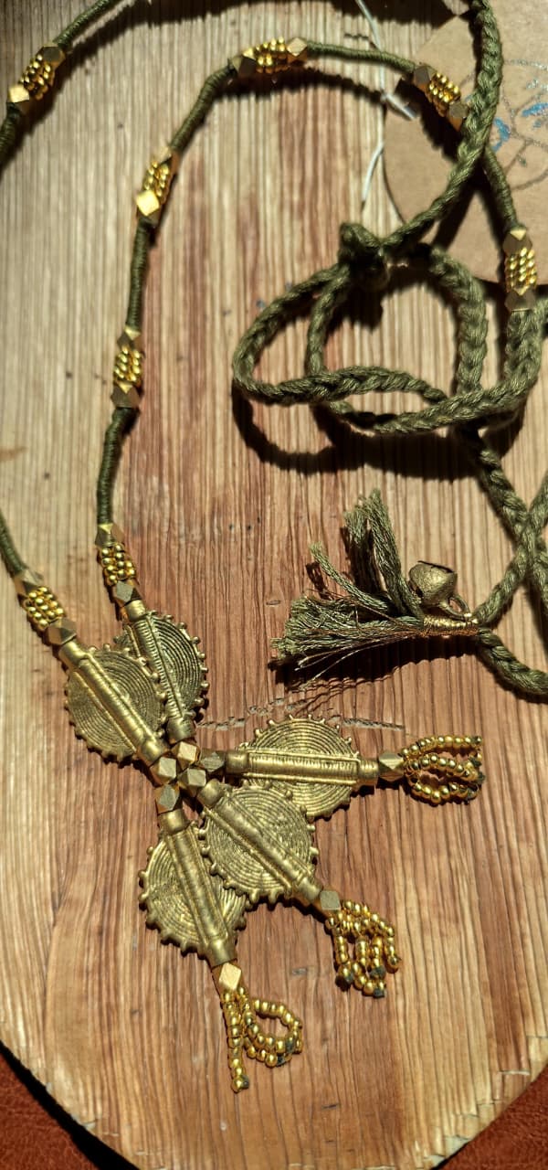 DHOKRA NECKPIECE WITH BRASS PENDENT