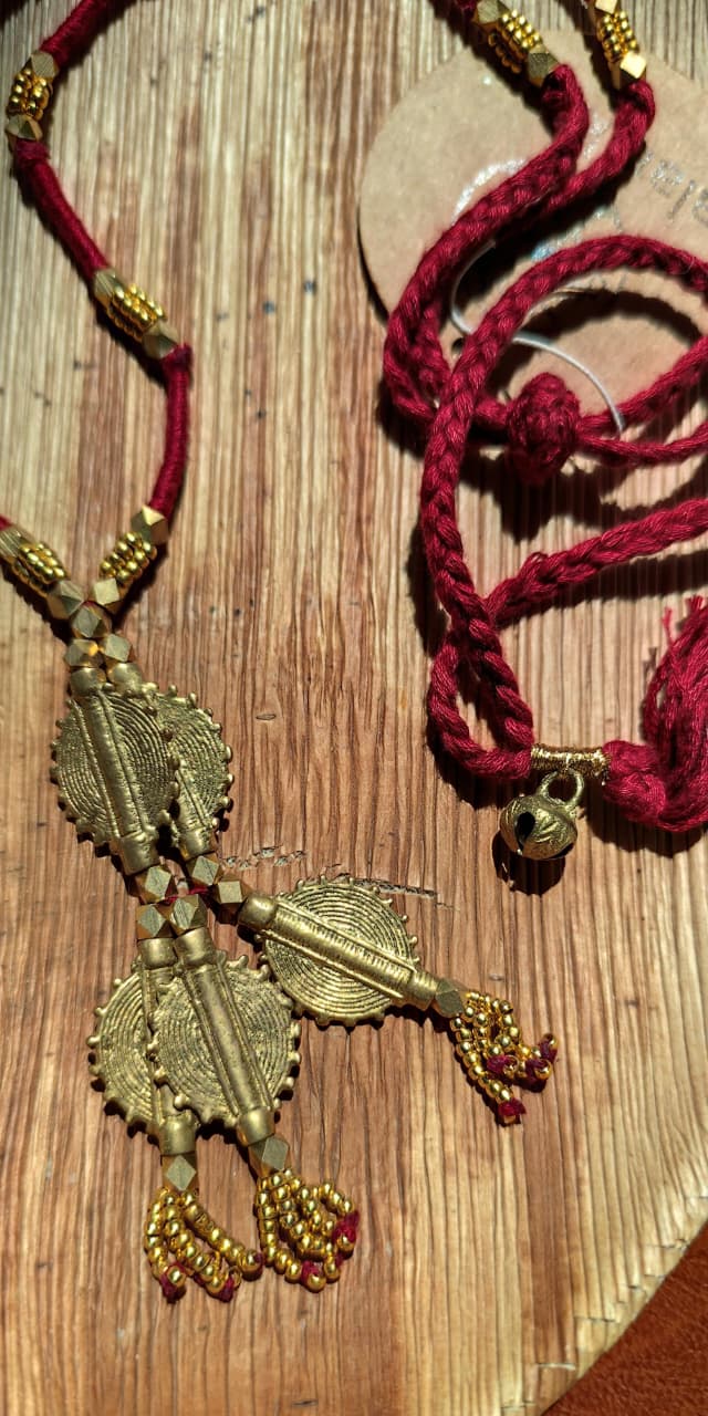 DHOKRA NECKPIECE WITH BRASS PENDENT