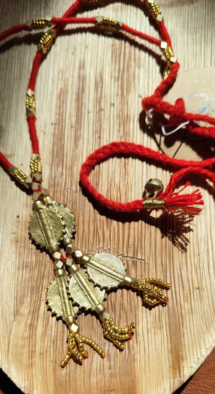 DHOKRA NECKPIECE WITH BRASS PENDENT