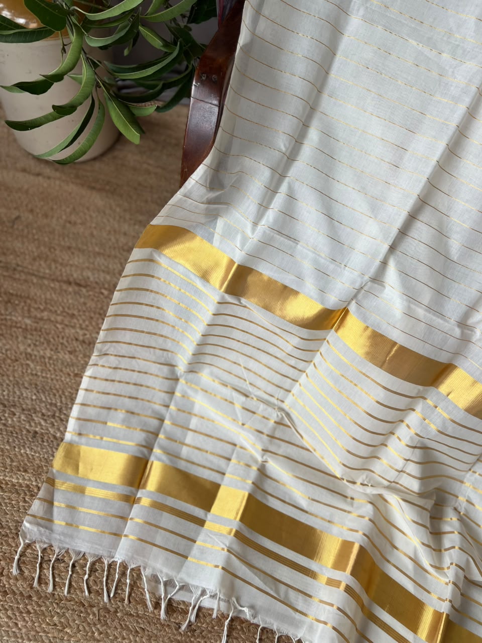 SPECIAL KATTIKARA PALLU WITH STRIPED BODY
