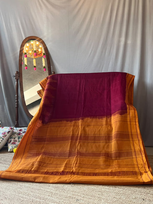 THAZHAMPOO KORVAI BORDER CHETTINAD COTTON SAREE