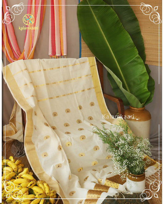 COFFEE BROWN STRIPE ON KATTIKKARA KASAVU SAREE