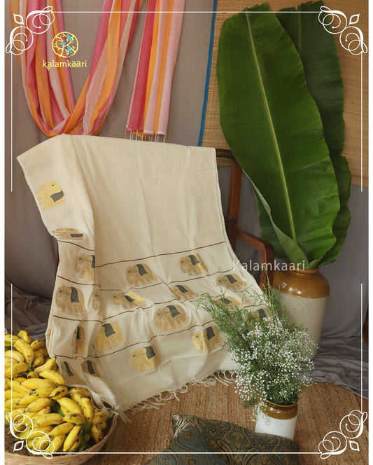 ELEPHANT BUTTA KASAVU SAREE