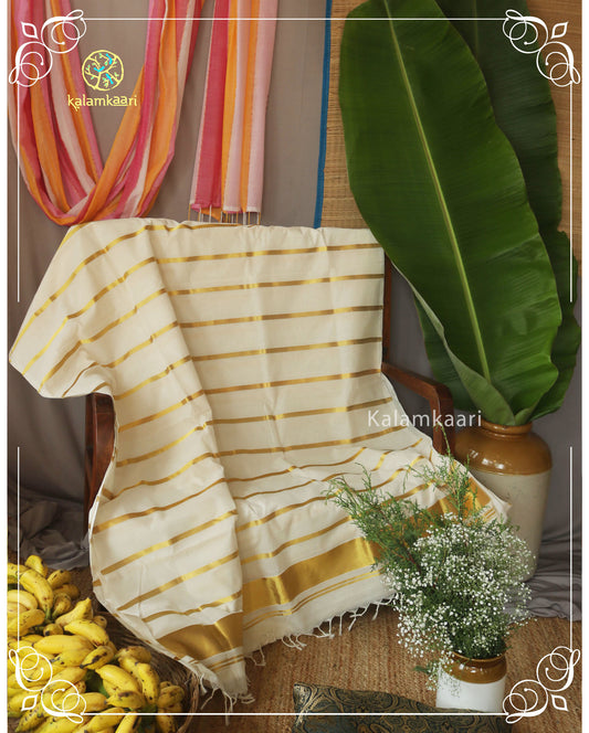 3" KATTIKARA STRIPES KASAVU SAREE