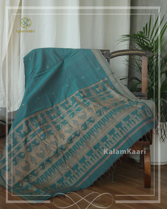Cotton saree with woven palla (RELOVE)
