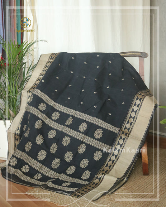 Black & Beige cotton saree (RELOVE)
