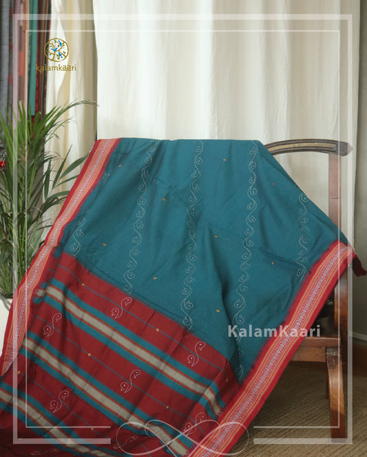 SILK COTTON EMBROIDERY BODY SAREE (RELOVE)