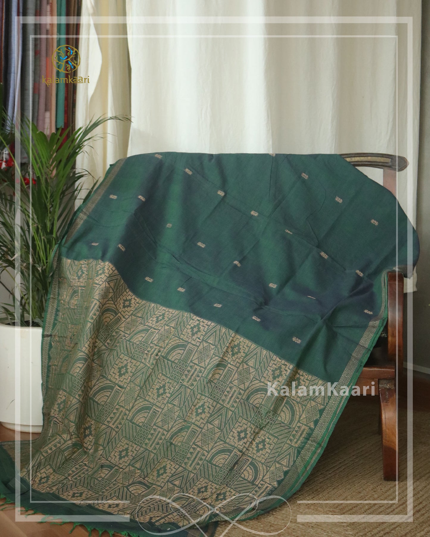 Cotton saree with woven palla (RELOVE)